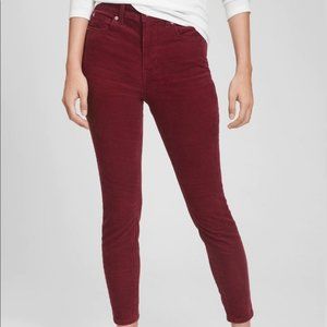 GAP Burgundy Corduroy Legging Jean, Regular Length